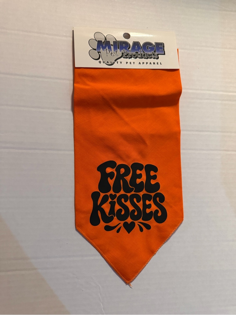 Mirage Pet Orange "Free Kisses" Dog Bandana